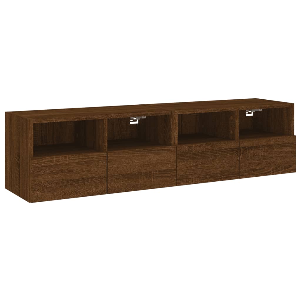 Tv-wandmeubels 2 st 60x30x30 cm bewerkt hout bruin eikenkleur