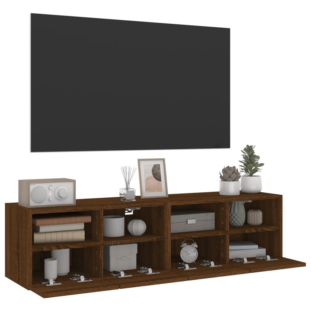 Tv-wandmeubels 2 st 60x30x30 cm bewerkt hout bruin eikenkleur