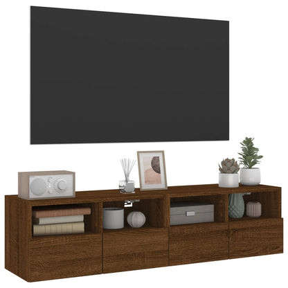 Tv-wandmeubels 2 st 60x30x30 cm bewerkt hout bruin eikenkleur