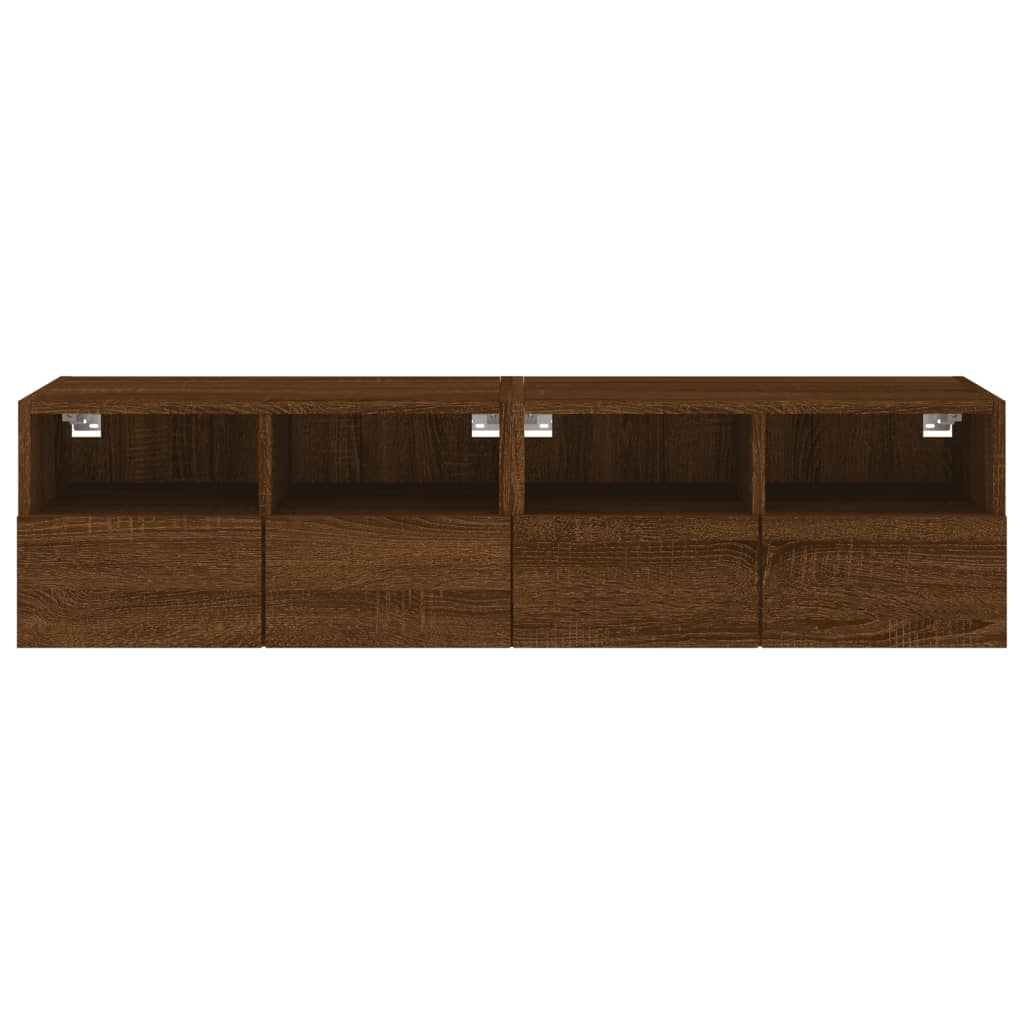 Tv-wandmeubels 2 st 60x30x30 cm bewerkt hout bruin eikenkleur