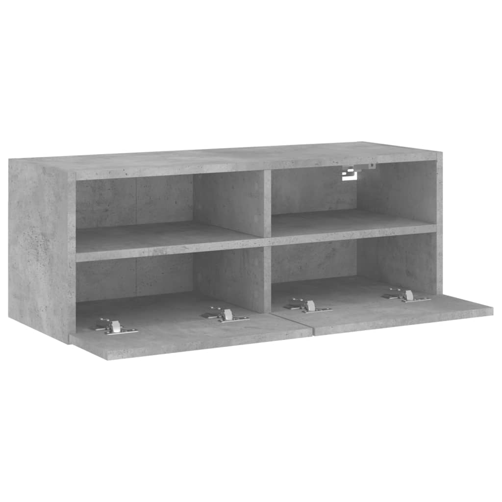 Tv-wandmeubel 80x30x30 cm bewerkt hout betongrijs