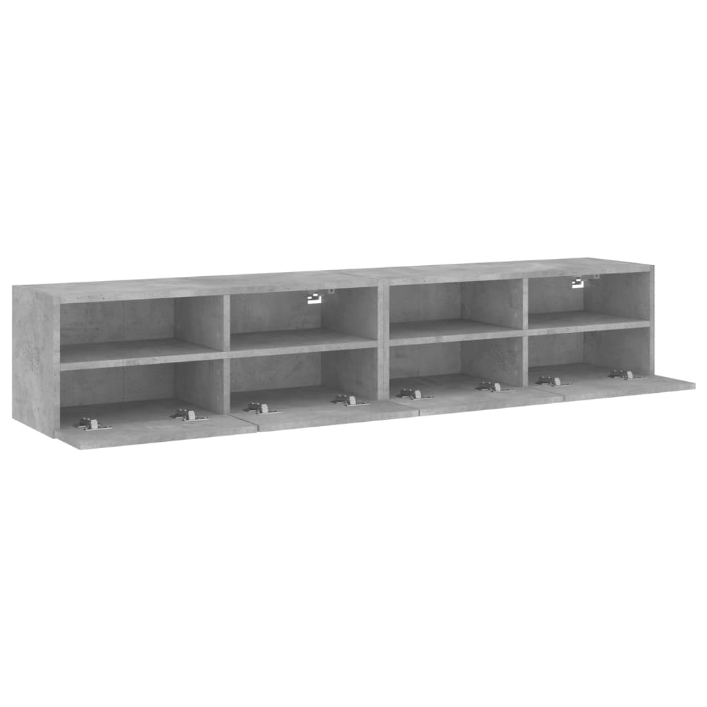 Tv-wandmeubels 2 st 80x30x30 cm bewerkt hout betongrijs