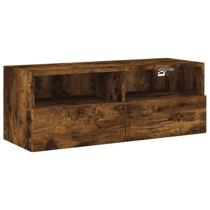 Tv-wandmeubel 80x30x30 cm bewerkt hout gerookt eikenkleurig