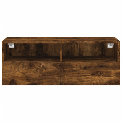 Tv-wandmeubel 80x30x30 cm bewerkt hout gerookt eikenkleurig