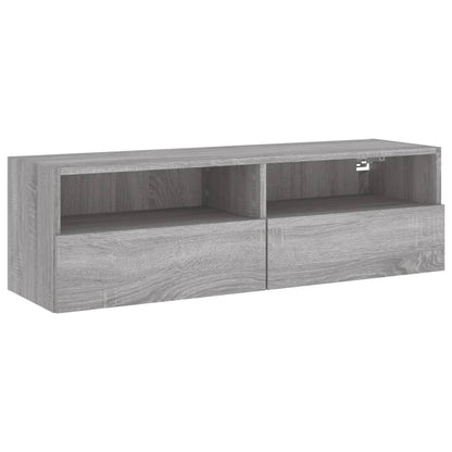 Tv-wandmeubel 100x30x30 cm bewerkt hout grijs sonoma