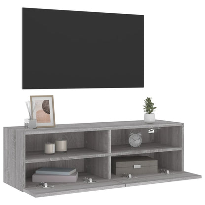 Tv-wandmeubel 100x30x30 cm bewerkt hout grijs sonoma