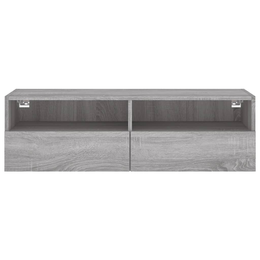 Tv-wandmeubel 100x30x30 cm bewerkt hout grijs sonoma