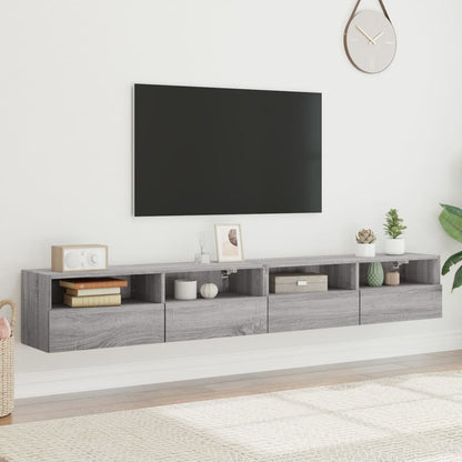 Tv-wandmeubels 2 st 100x30x30 cm hout grijs sonoma