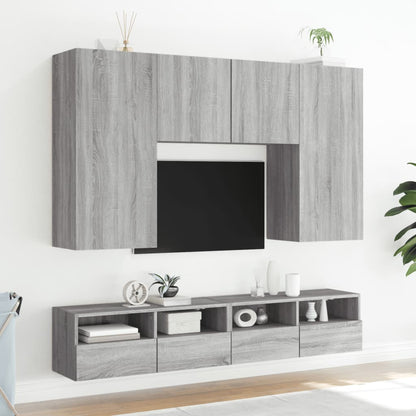 Tv-wandmeubels 2 st 100x30x30 cm hout grijs sonoma