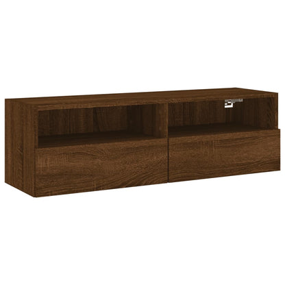 Tv-wandmeubel 100x30x30 cm bewerkt hout bruin eikenkleur