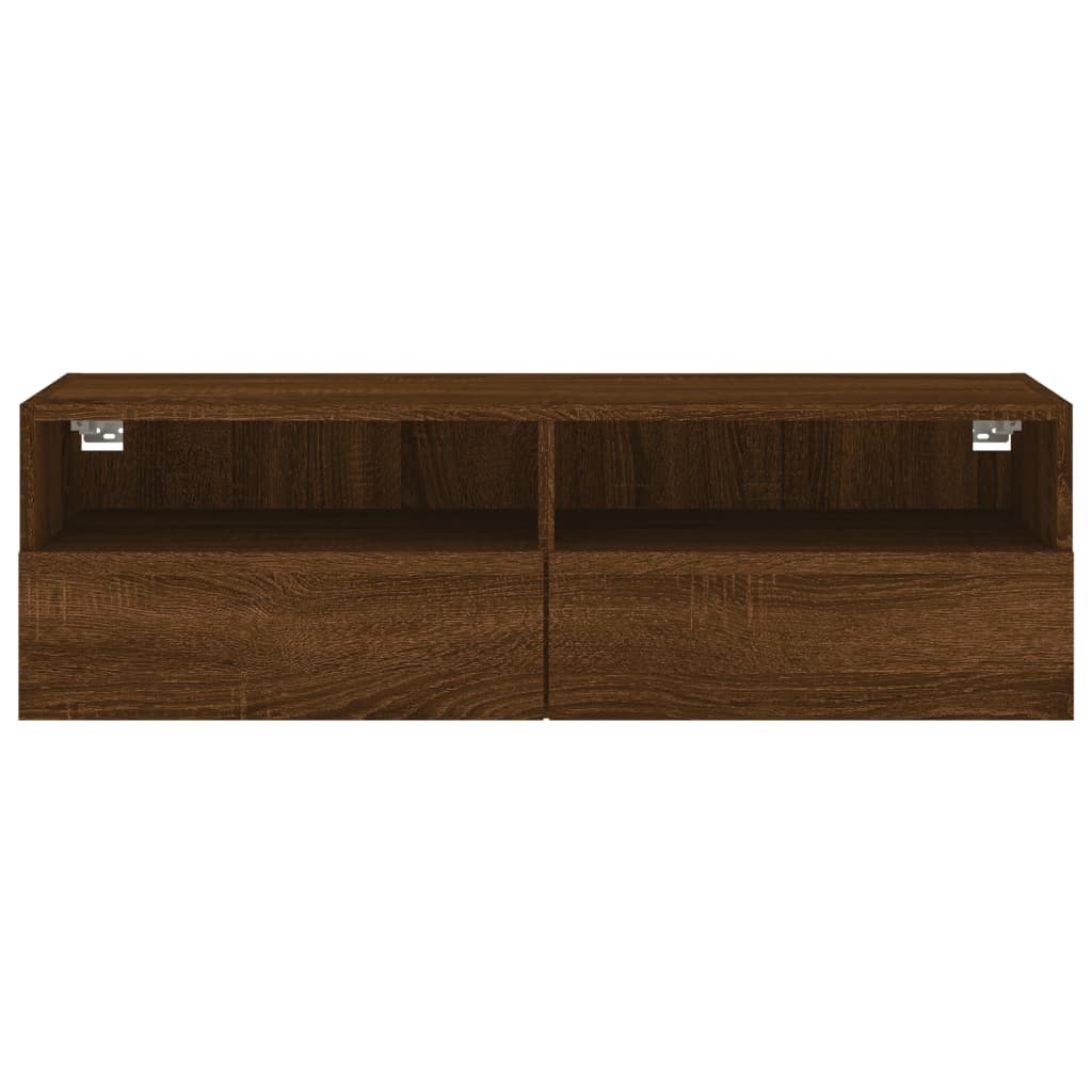 Tv-wandmeubel 100x30x30 cm bewerkt hout bruin eikenkleur