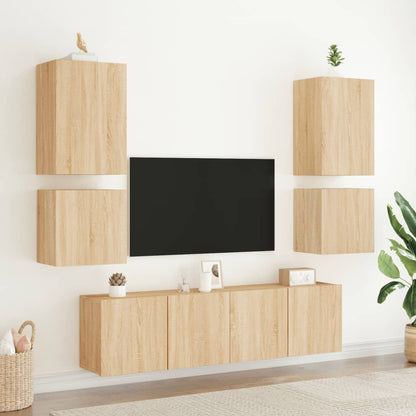 Tv-wandmeubel 40,5x30x40 cm bewerkt hout sonoma eikenkleurig