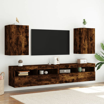 Tv-wandmeubel 40,5x30x60 cm bewerkt hout gerookt eikenkleurig