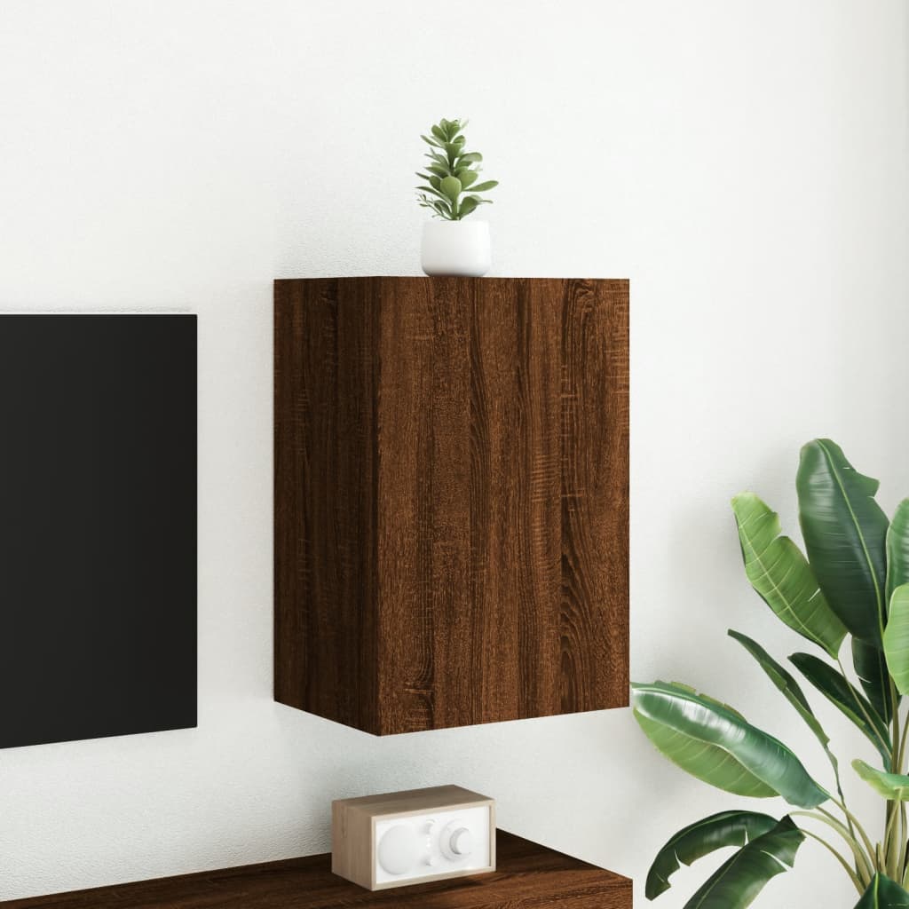 Tv-wandmeubel 40,5x30x60 cm bewerkt hout bruin eikenkleur