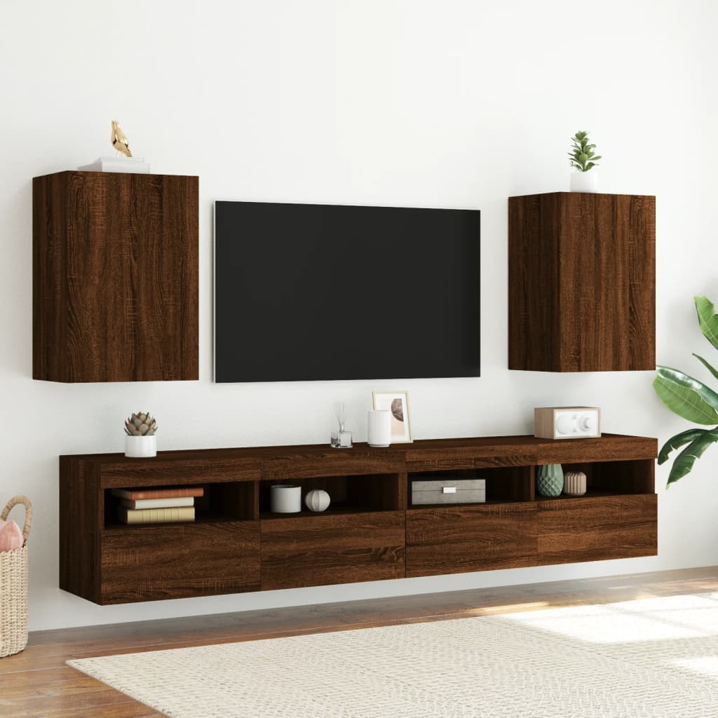 Tv-wandmeubel 40,5x30x60 cm bewerkt hout bruin eikenkleur