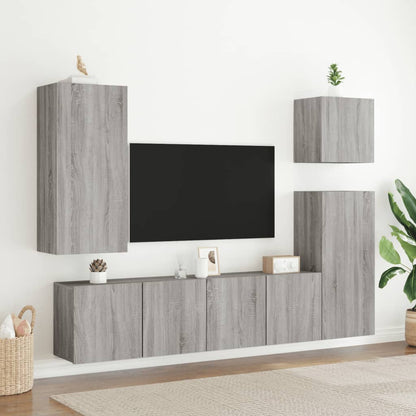 Tv-wandmeubel 40,5x30x90 cm bewerkt hout grijs sonoma