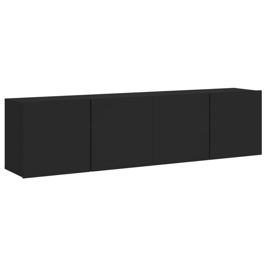 Tv-meubels 2 st wandgemonteerd 80x30x41 cm zwart