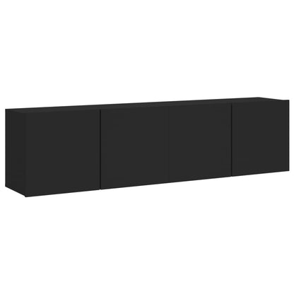 Tv-meubels 2 st wandgemonteerd 80x30x41 cm zwart