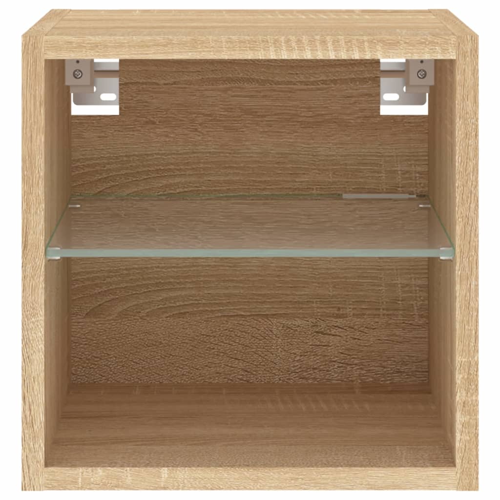 Tv-wandmeubel met LED-verlichting 30x28,5x30 cm sonoma eiken