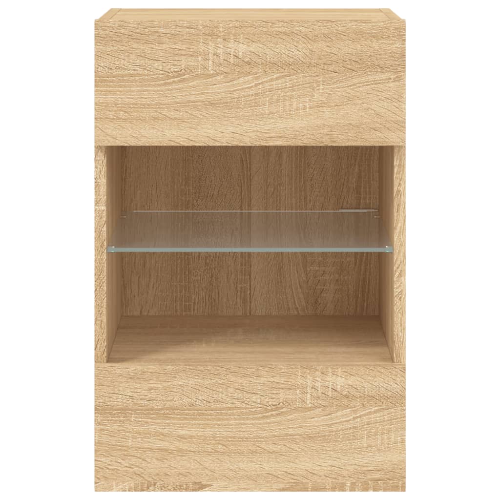 Tv-wandmeubel met LED-verlichting 40x30x60,5 cm sonoma eiken