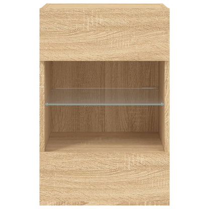 Tv-wandmeubel met LED-verlichting 40x30x60,5 cm sonoma eiken