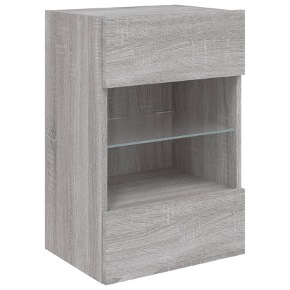 Tv-wandmeubel met LED-verlichting 40x30x60,5 cm grijs sonoma