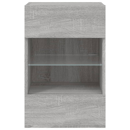 Tv-wandmeubel met LED-verlichting 40x30x60,5 cm grijs sonoma