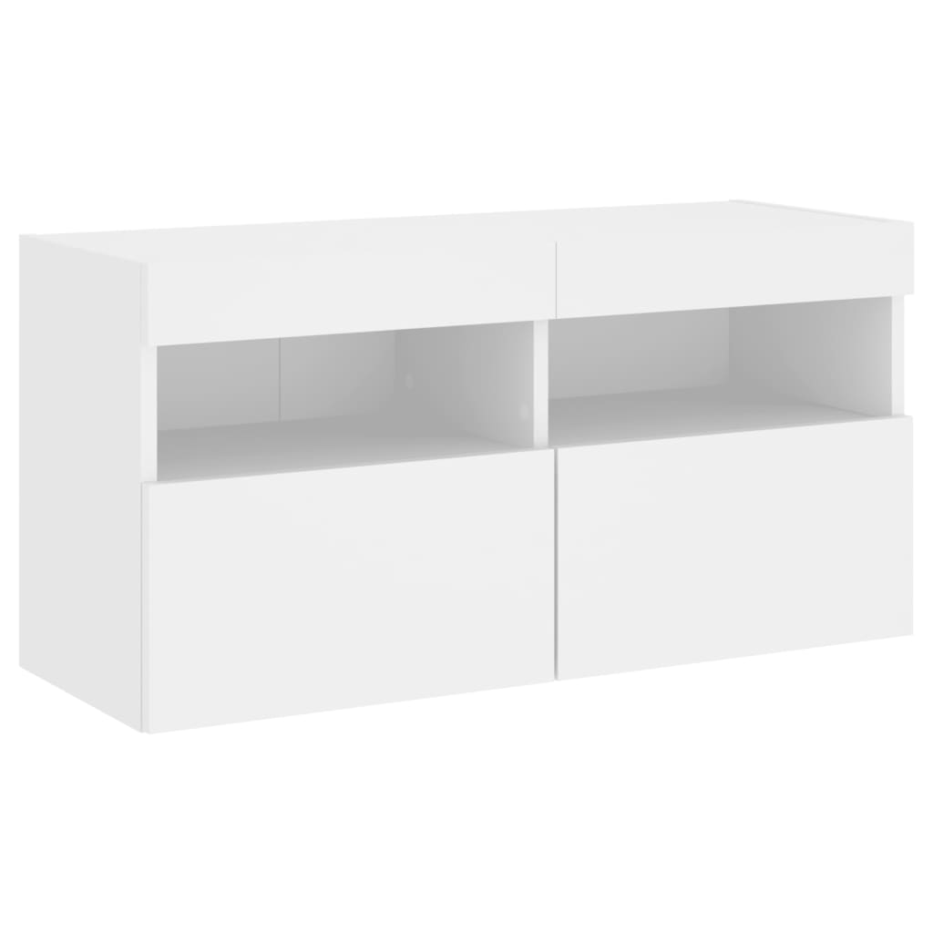 Tv-wandmeubel met LED-verlichting 80x30x40 cm wit