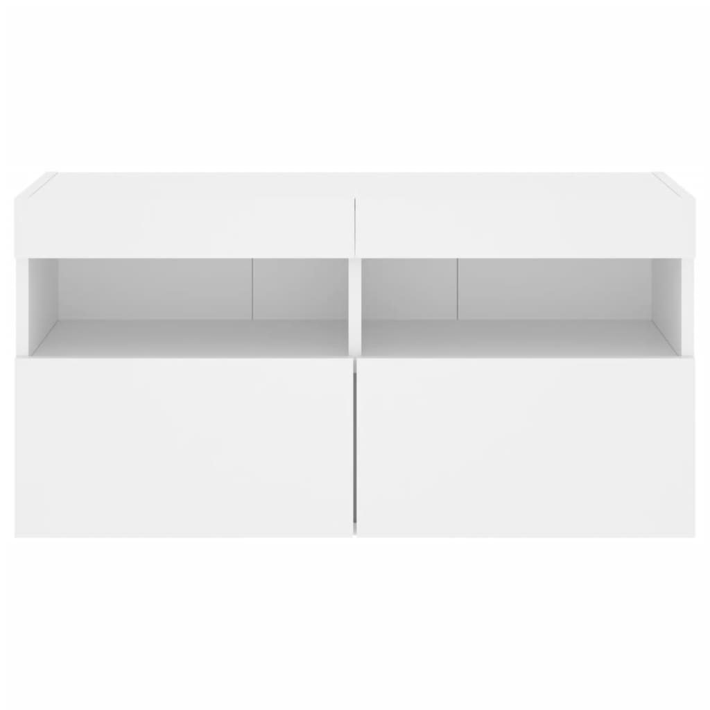 Tv-wandmeubel met LED-verlichting 80x30x40 cm wit