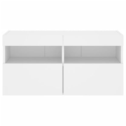 Tv-wandmeubel met LED-verlichting 80x30x40 cm wit