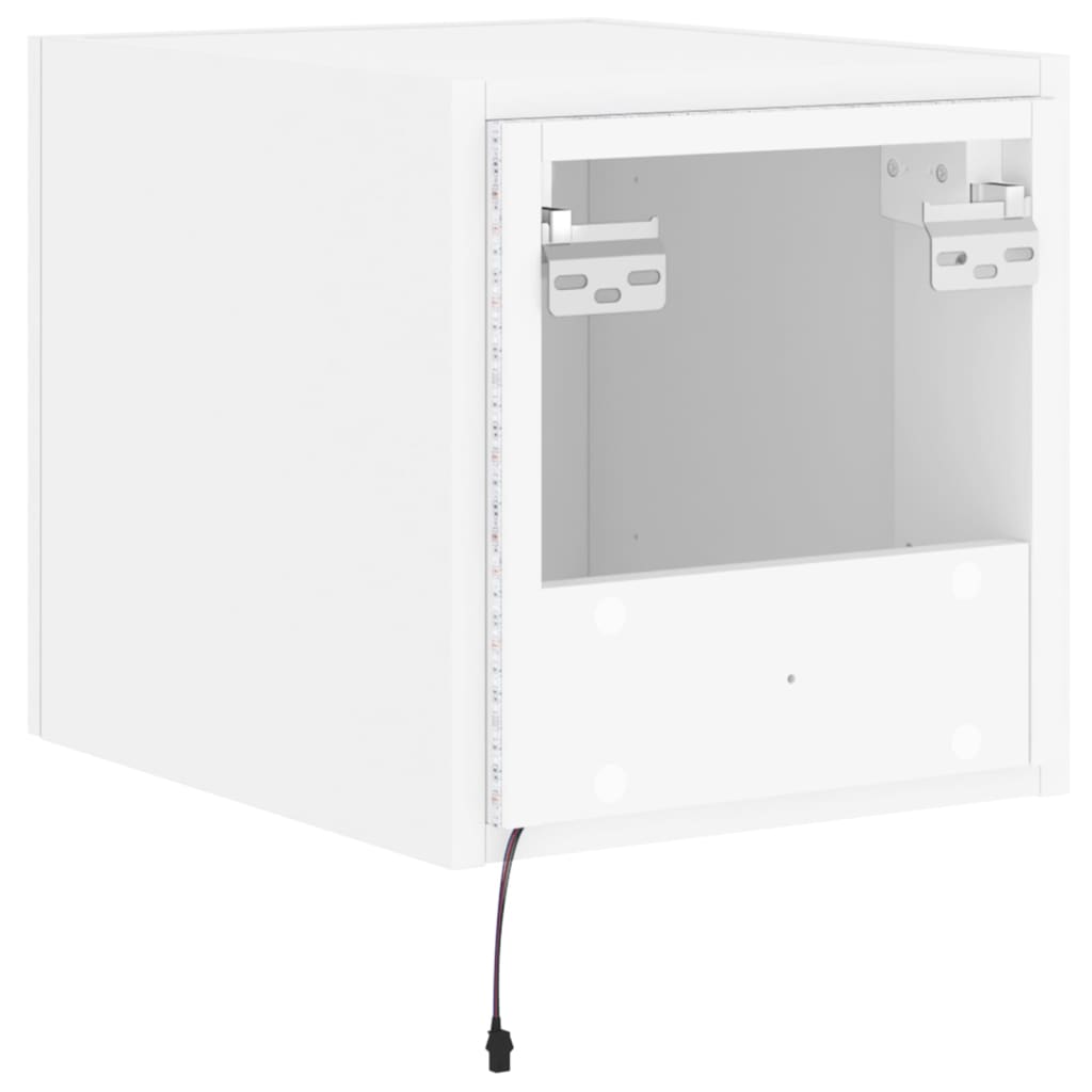 Tv-wandmeubel met LED-verlichting 100x35x30 cm wit