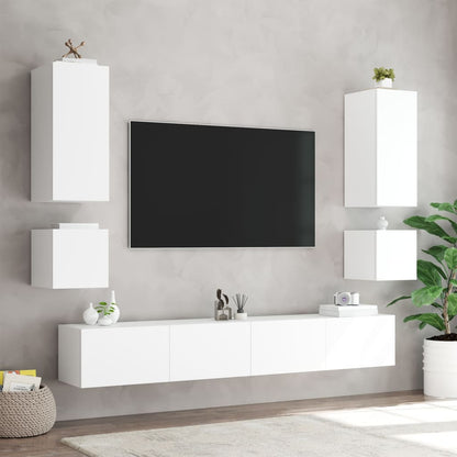 Tv-wandmeubel met LED-verlichting 40,5x35x40 cm wit