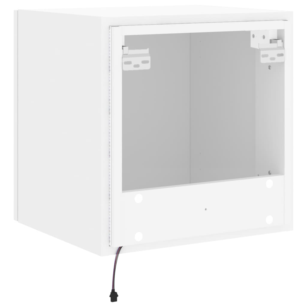 Tv-wandmeubel met LED-verlichting 40,5x35x40 cm wit