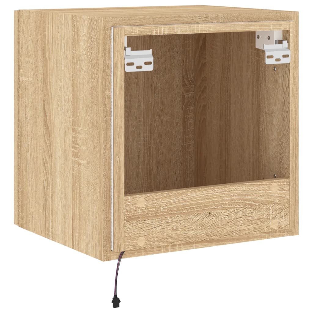 Tv-wandmeubel met LED-verlichting 40,5x35x40 cm sonoma eiken