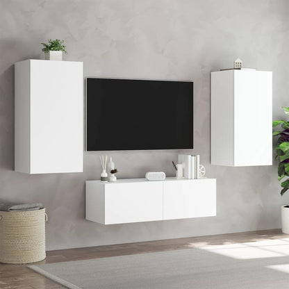 Tv-wandmeubel met LED-verlichting 40,5x35x80 cm wit