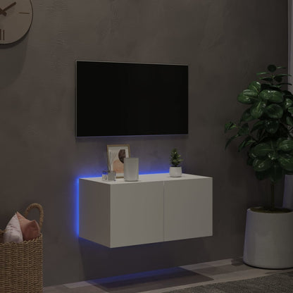 Tv-wandmeubel met LED-verlichting 60x35x31 cm wit