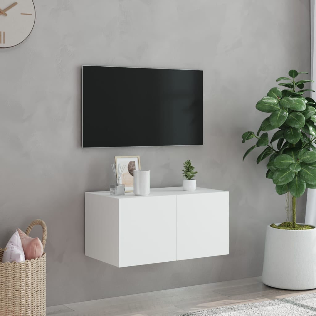 Tv-wandmeubel met LED-verlichting 60x35x31 cm wit