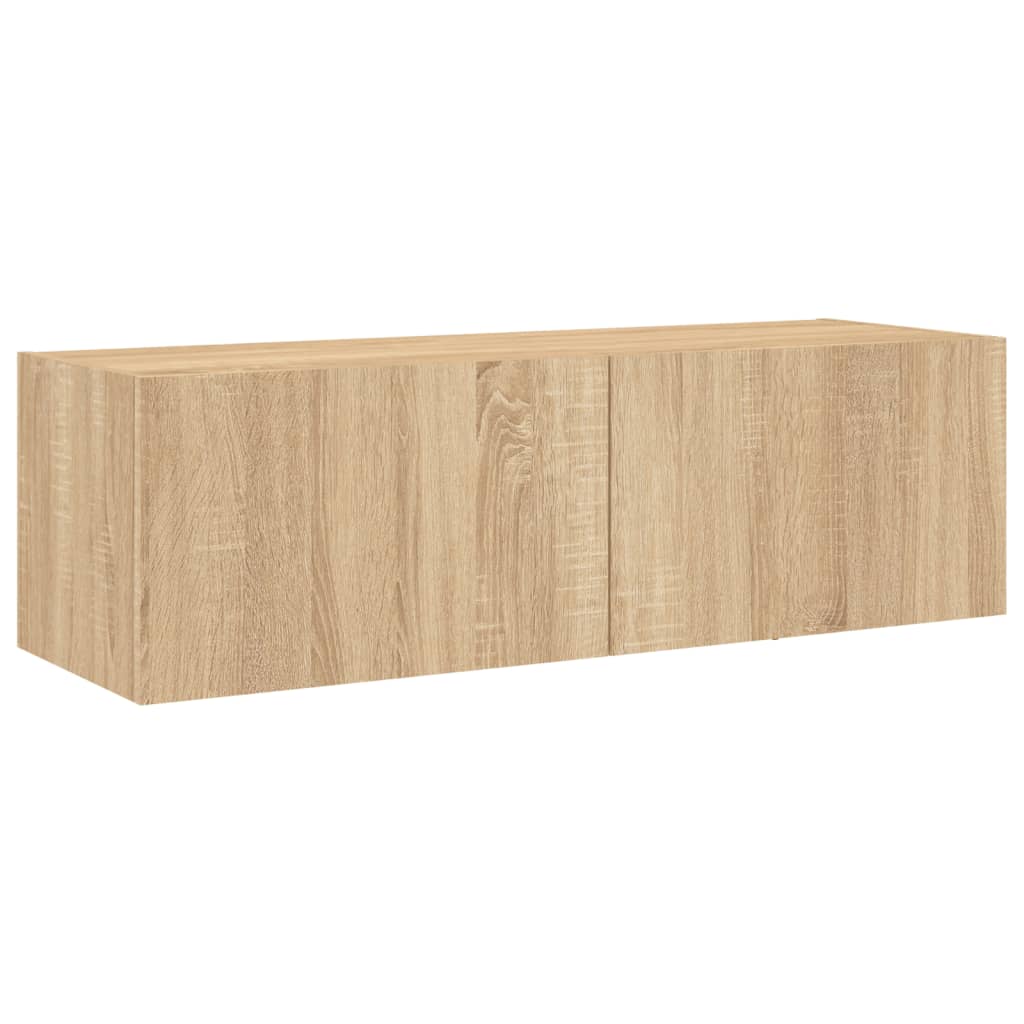 Tv-wandmeubel met LED-verlichting 100x35x31 cm sonoma eiken