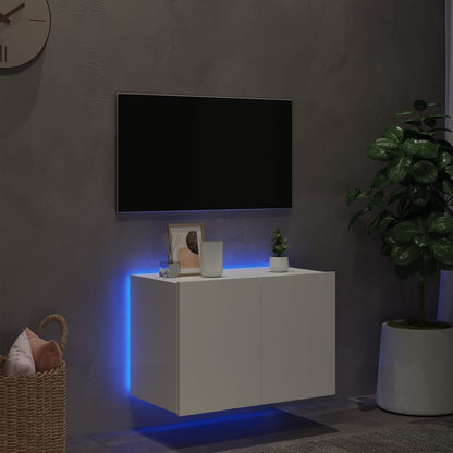 Tv-wandmeubel met LED-verlichting 60x35x41 cm wit