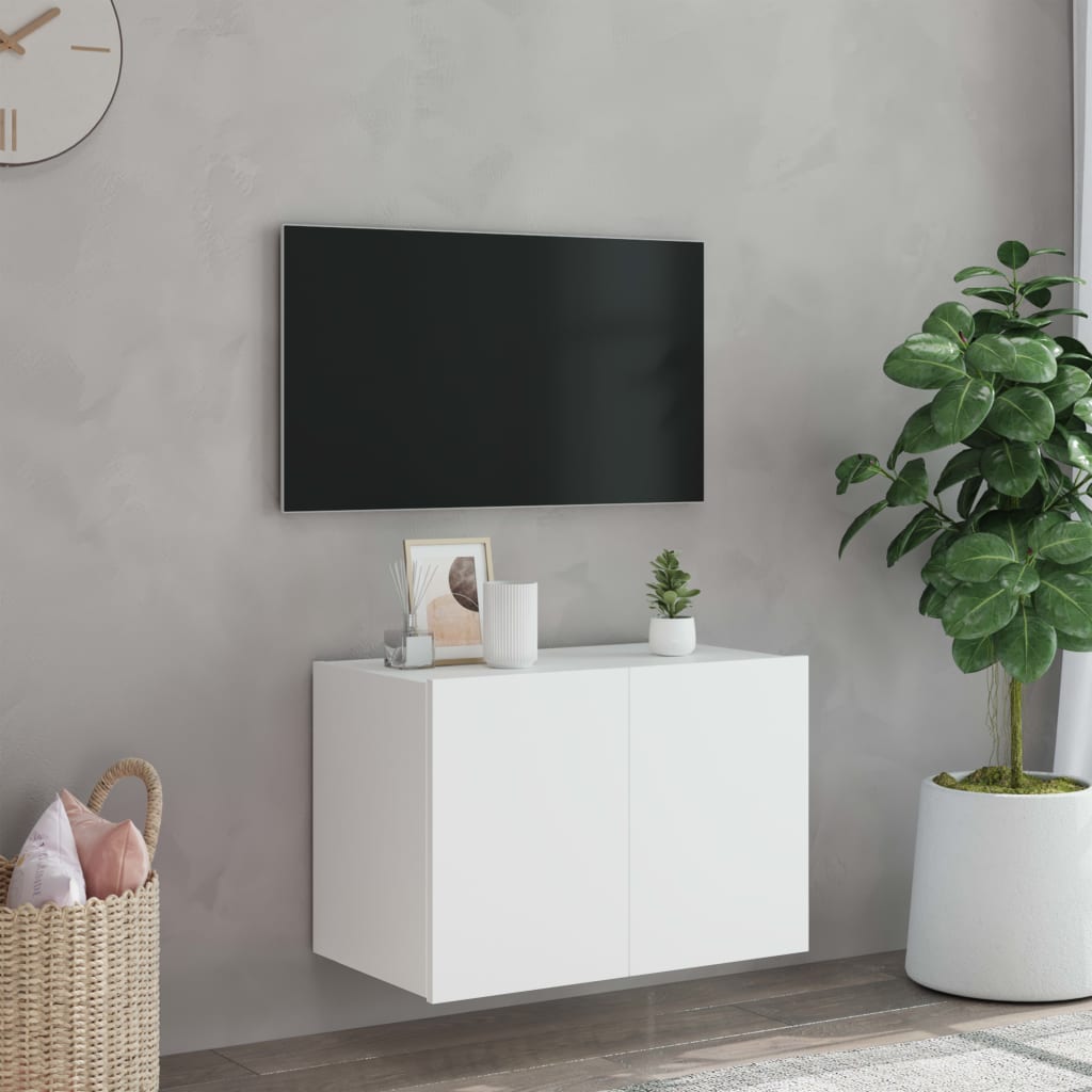 Tv-wandmeubel met LED-verlichting 60x35x41 cm wit