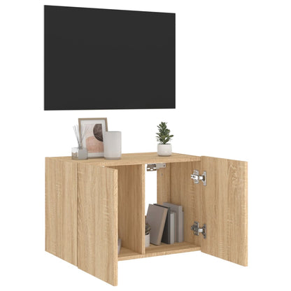 Tv-wandmeubel met LED-verlichting 60x35x41 cm sonoma eikenkleur