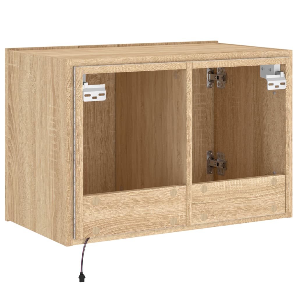 Tv-wandmeubel met LED-verlichting 60x35x41 cm sonoma eikenkleur