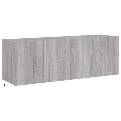 Tv-wandmeubels met LED 2 st 60x35x41 cm grijs sonoma eiken