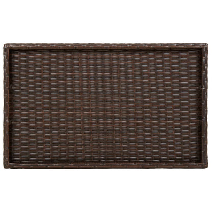 Dienbladtafel inklapbaar 65x40x75 cm poly rattan bruin