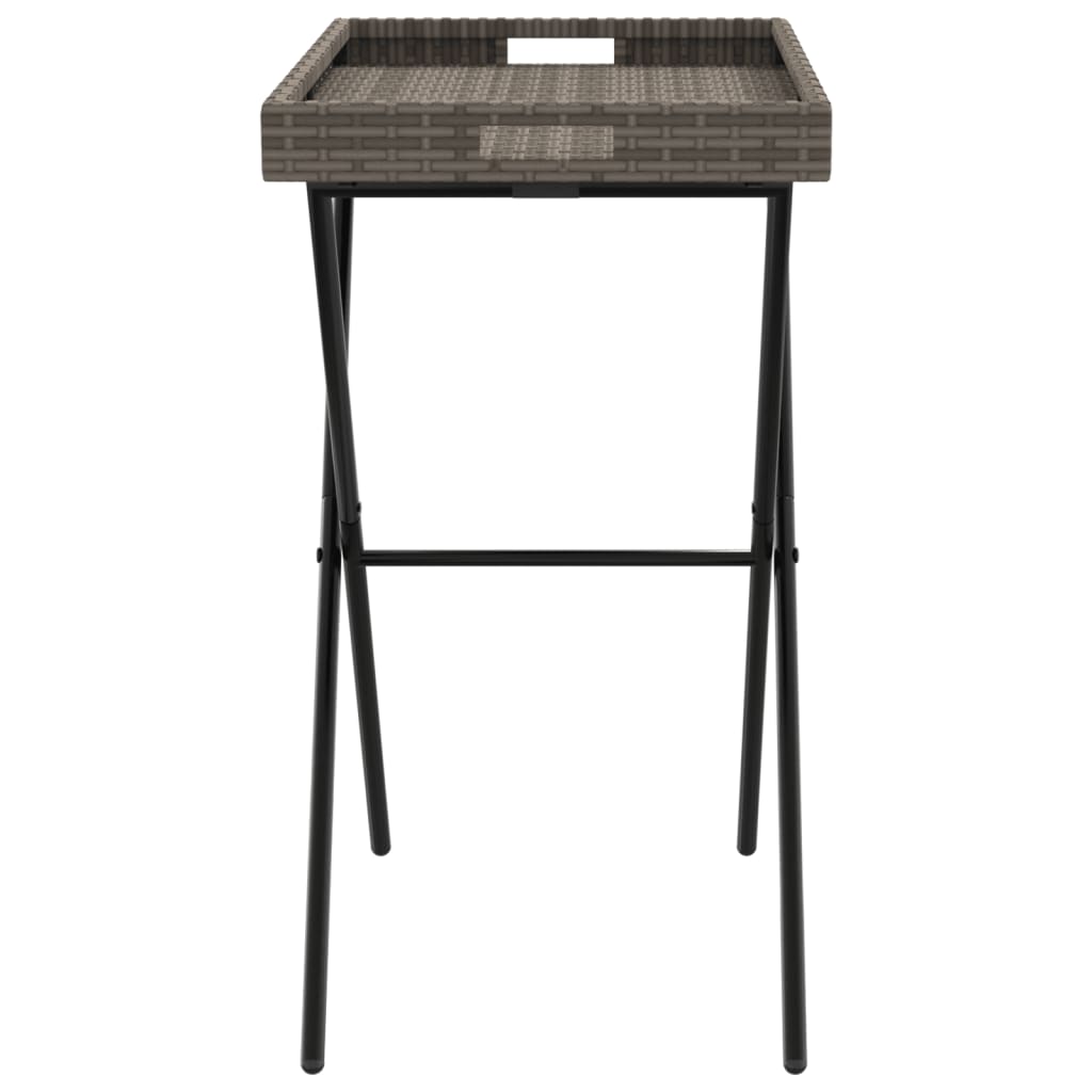 Dienbladtafel inklapbaar 65x40x75 cm poly rattan grijs