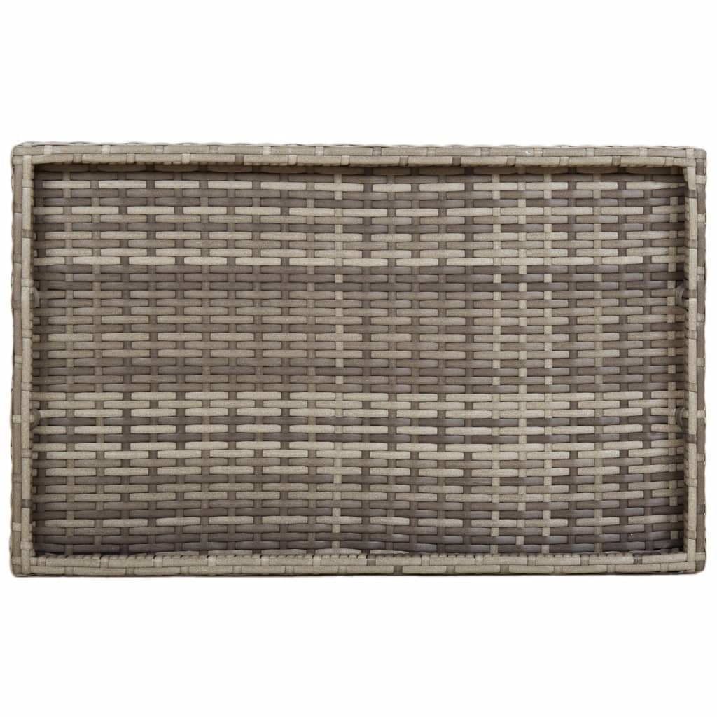 Dienbladtafel inklapbaar 65x40x75 cm poly rattan grijs