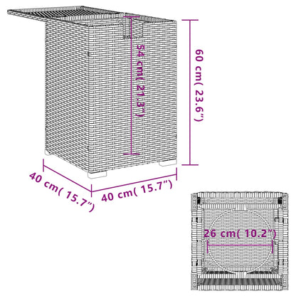 Afdekkast voor propaangasfles 40x40x60 cm Poly Rattan bruin