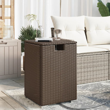 Afdekkast voor propaangasfles 40x40x60 cm Poly Rattan bruin