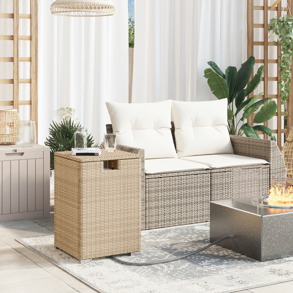 Afdekkast voor propaangasfles 40x40x60 cm Poly Rattan beige