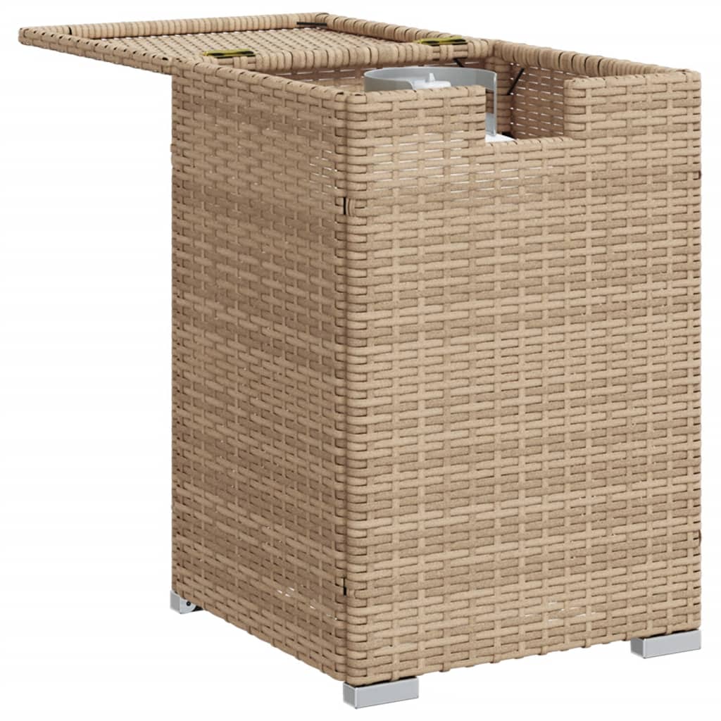 Afdekkast voor propaangasfles 40x40x60 cm Poly Rattan beige